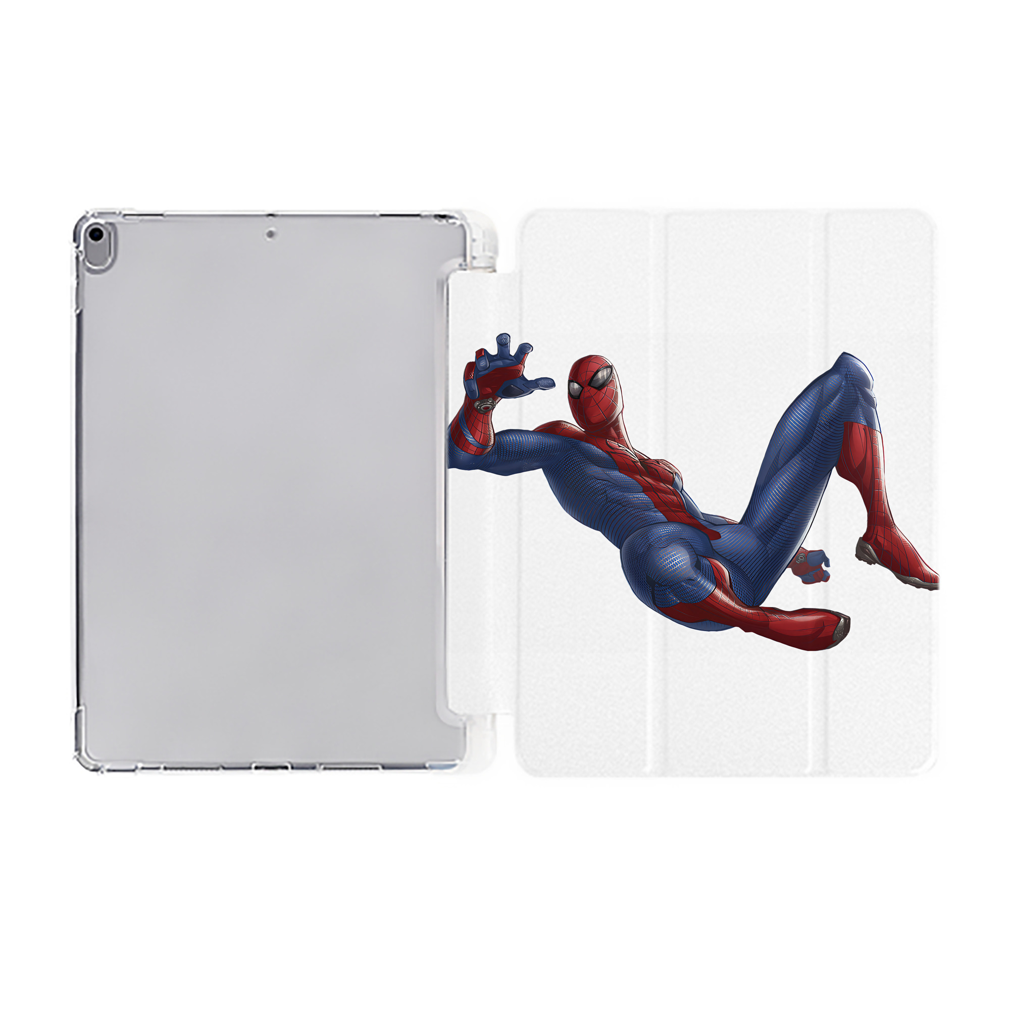 Spider Man スパイダーマン IPad ケース ペン収納付き 三つ折りスタンド PUレザー×シリコン 対応機種9.5/10.5/10.9インチ